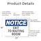 Signmission Exit Sign, Aluminum, 24 in W, 18 in H, Exit To Waiting Room OS-2PACK-NS-A-1824-L-12261 - alternate 7